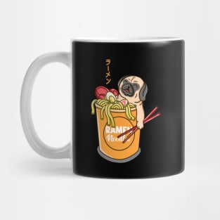 Pug Loves Ramen Noodles Mug